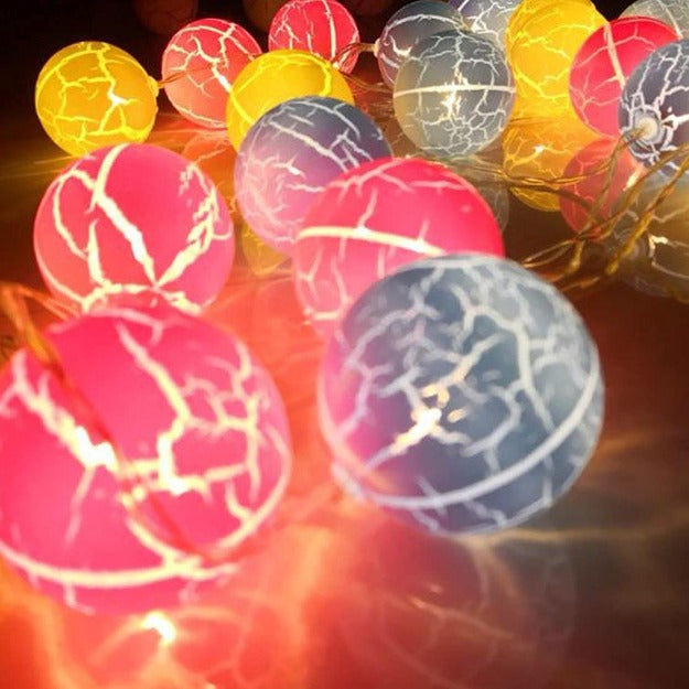 Cracked Ball String Lights - Pastel Colors | Chronos Lights
