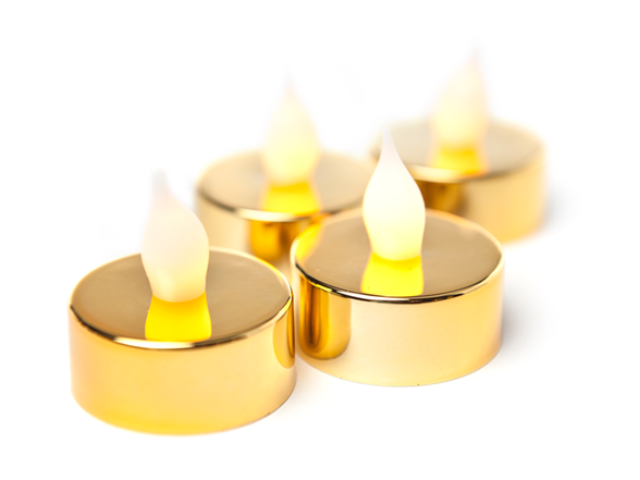 LED gold tea light candles for Diwali decoration and festive lighting