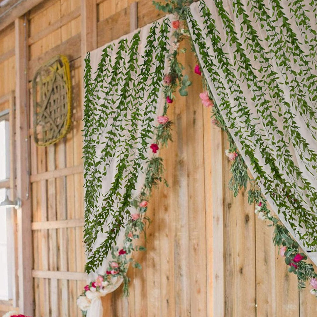 Green leaves curtain LED lights for festive celebrations like Ganpati and Diwali – Chronos Lights