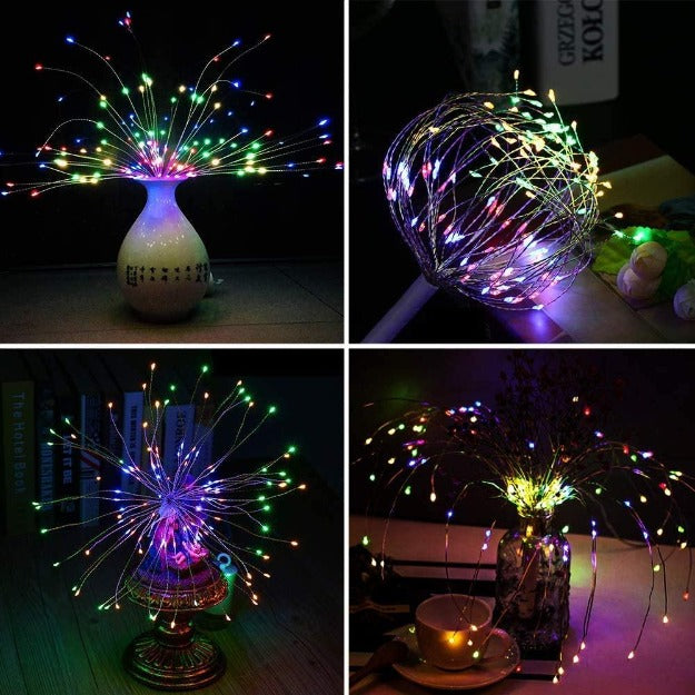 Firework Fairy Lights - 4AA Battery Operated | 8 Function Remote Control | IP44 Waterproof | Multi LED - Chronos