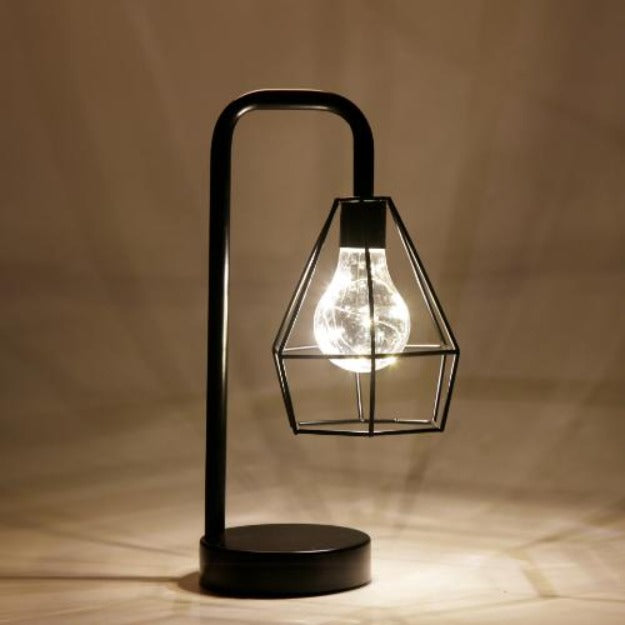 Geometric Metal Cage Table Lamp - Chronos