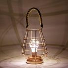 Geometric Metal Cage Lamp - Rose Gold - Chronos