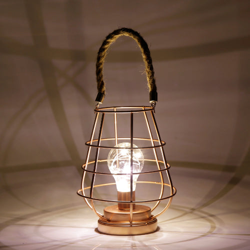 Geometric Metal Cage Lamp - Rose Gold - Chronos