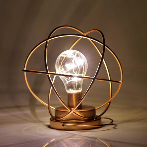 Geometric Metal Cage Lamp - Rose Gold - Chronos