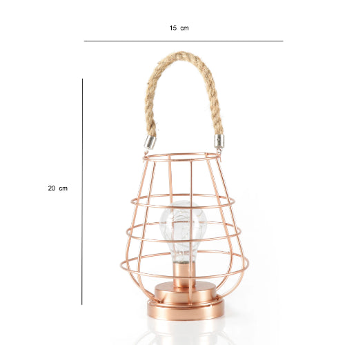 Geometric Metal Cage Lamp - Rose Gold - Chronos