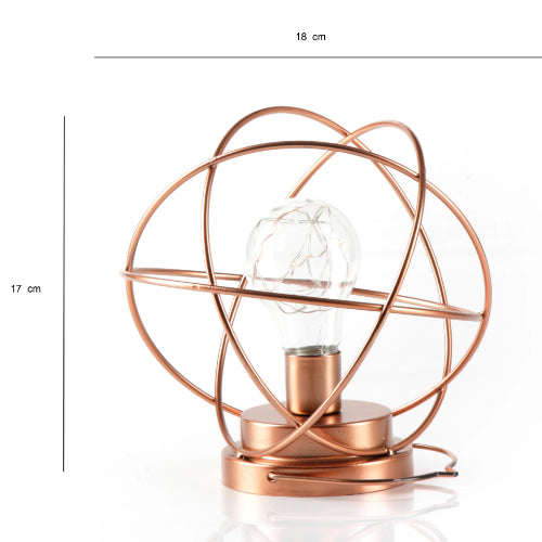 Geometric Metal Cage Lamp - Rose Gold - Chronos