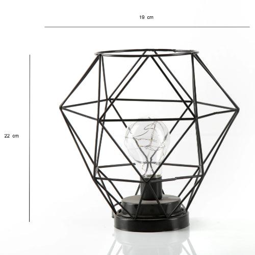 Geometric Metal Cage Lamp - Matte Black - Chronos