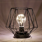 Geometric Metal Cage Lamp - Matte Black - Chronos