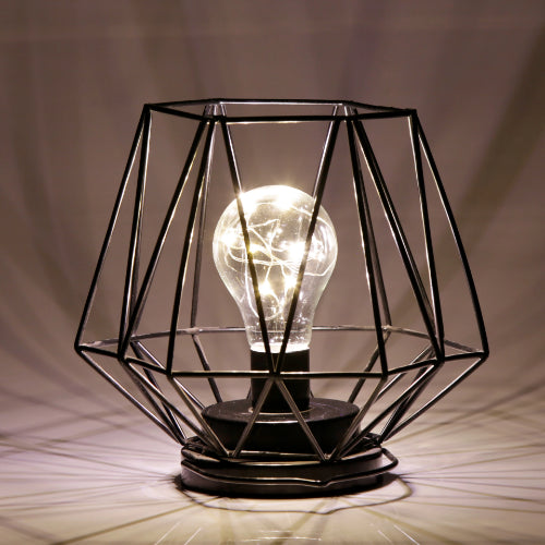 Geometric Metal Cage Lamp - Matte Black - Chronos