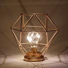 Geometric Metal Cage Lamp - Rose Gold - Chronos