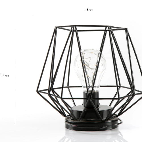 Geometric Metal Cage Lamp - Matte Black - Chronos