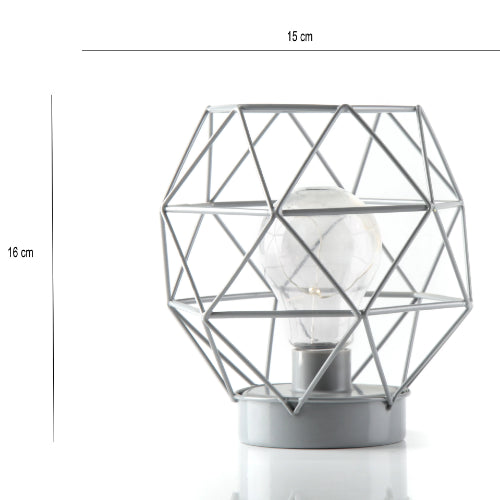 Geometric Metal Cage Lamp - White - Chronos