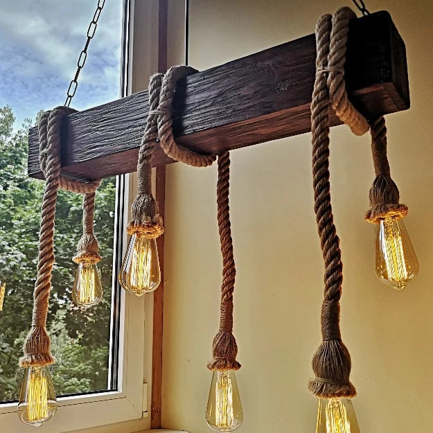 Jute Rope Bulb Hanging Pendant Light with E27 Bulb Holder Chronos Lights