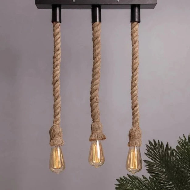 Jute Rope Bulb Hanging Pendant Light with E27 Bulb Holder Chronos Lights