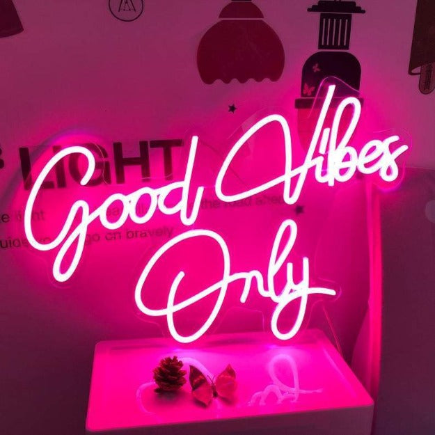 Good Vibes Only | Neon Sign Light | Pink