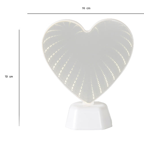Infinity Heart Mirror LED Lamp (Warm White) - Chronos