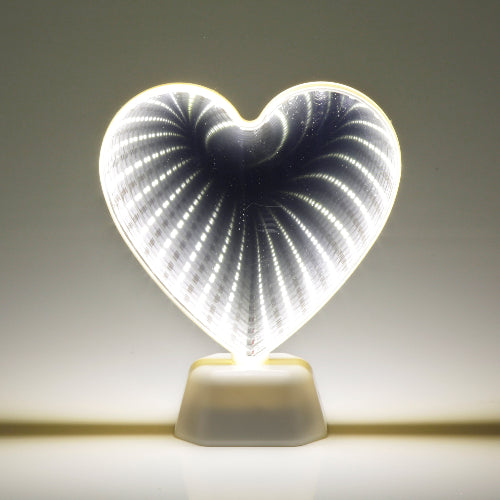 Infinity Heart Mirror LED Lamp (Warm White) - Chronos