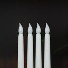 LED Long Pole Flameless Flickering Taper Candles - Battery Operated | Warm White | Pack of 10 | Chronos Lights