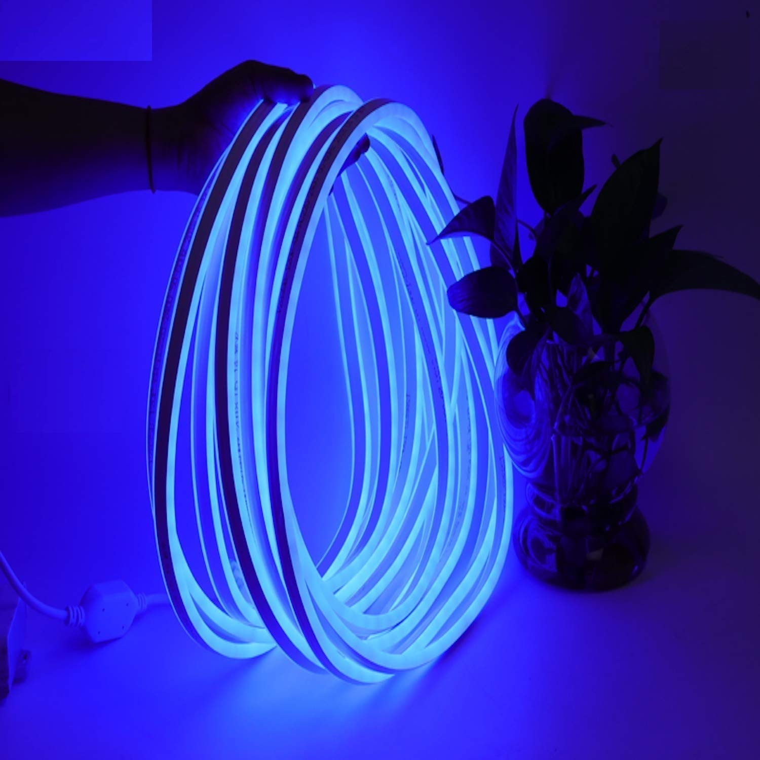 Waterproof and flexible blue neon LED strip for architectural and ambient lighting
