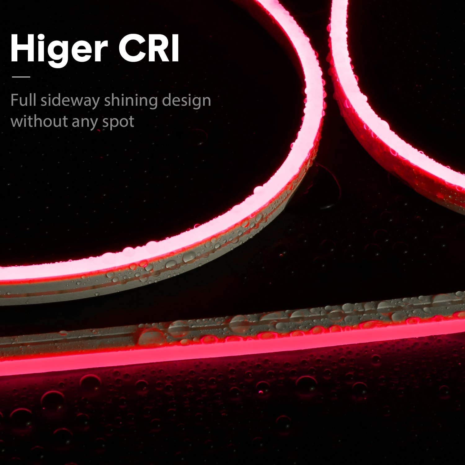 Waterproof red neon LED flex strip, perfect for signage and creative lighting projects
