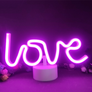 Neon Sign Table Lamp | Love Pink | Battery & USB Operated