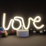 Neon Sign Table Lamp | Love Warm White | Battery & USB Operated
