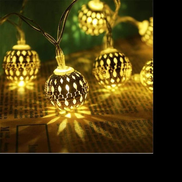 Metal Balls Decorative String Lights - Warm White | Chronos