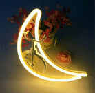 Neon Sign Lamp Wall Hanging | Battery & USB Operated | Moon (Warm White) - Chronos