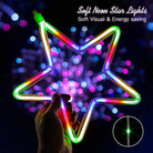 Neon Star Curtain Lights Outdoor Indoor - 180 LEDs | Multicolor | Chronos Lights