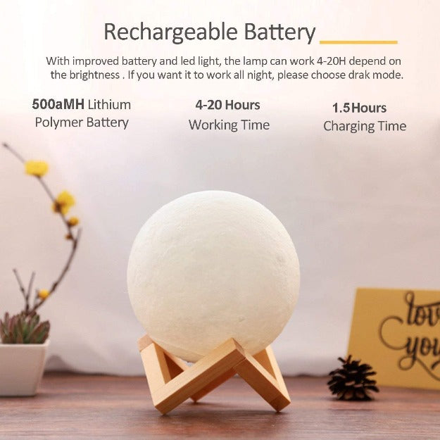 Personalized 3D Moon Lamp with remote control and 16 color options – romantic home lighting décor