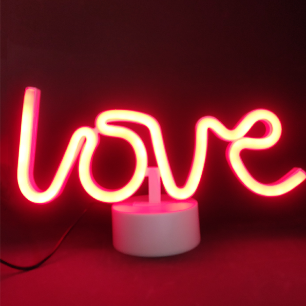 Neon Sign Table Lamp | Love Red | Battery & USB Operated