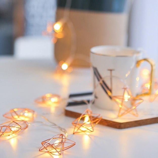 Metal Star String Lights - Rose Gold Chronos