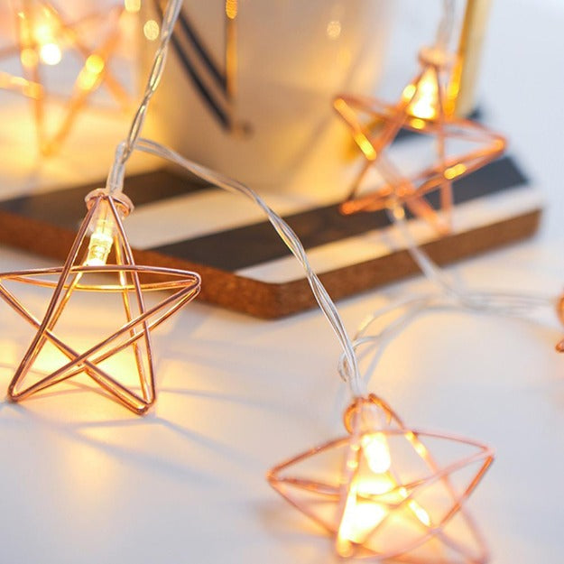 Metal Star String Lights - Rose Gold Chronos