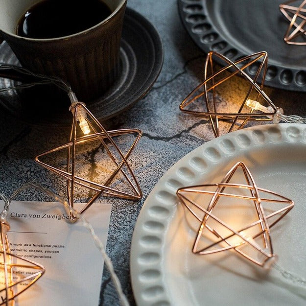 Metal Star String Lights - Rose Gold Chronos