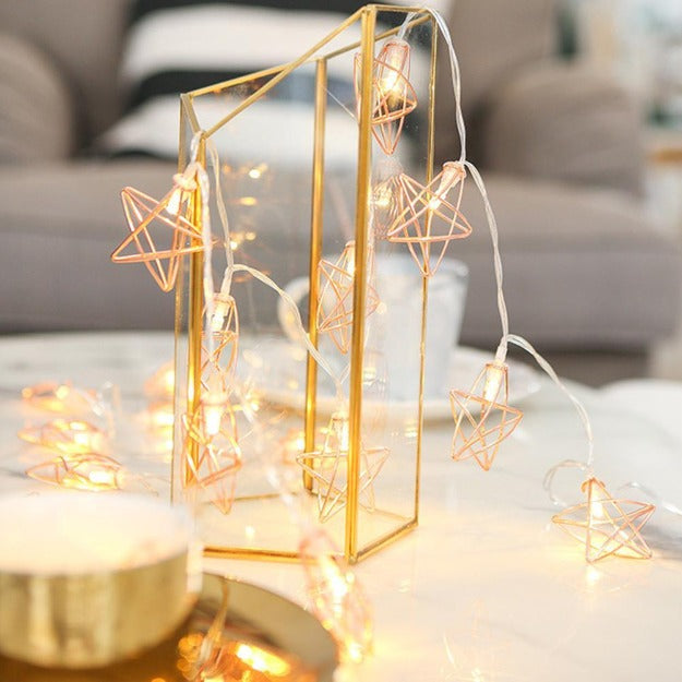 Metal Star String Lights - Rose Gold Chronos
