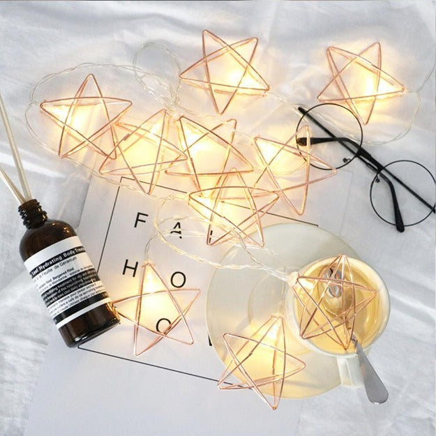Metal Star String Lights - Rose Gold Chronos