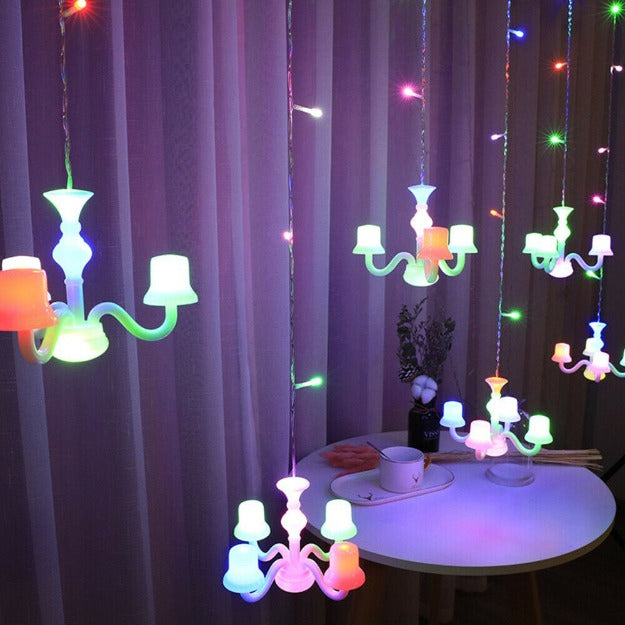 Mini Chandelier Curtain Lights Multi Color Led | Chronos