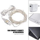 Flexible silver wire USB Fairy LED String Lights – Perfect for bedroom, events, and bottle décor