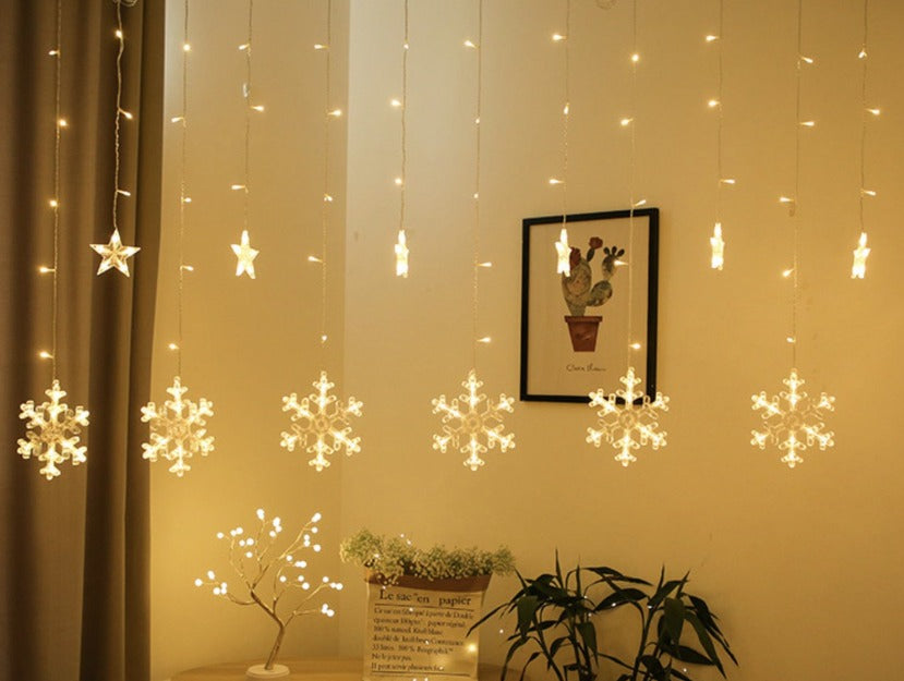 Snowflake Curtain Lights | Warm White LED Chronos