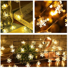 Snowflake String Lights - Warm White LED Chronos