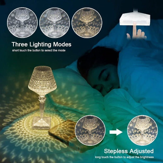 Spotty Reflection Portable LED Crystal Table Lamp | Chronos Lights