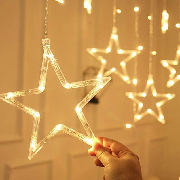 Star Curtain Lights | Warm White LED | 138 LEDs