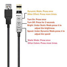 USB Powered LED Strip Light RGB Multicolor 5050 24 Key Remote Control Water Resistant 16 Color 