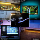 USB Powered LED Strip Light RGB Multicolor 5050 24 Key Remote Control Water Resistant 16 Color 