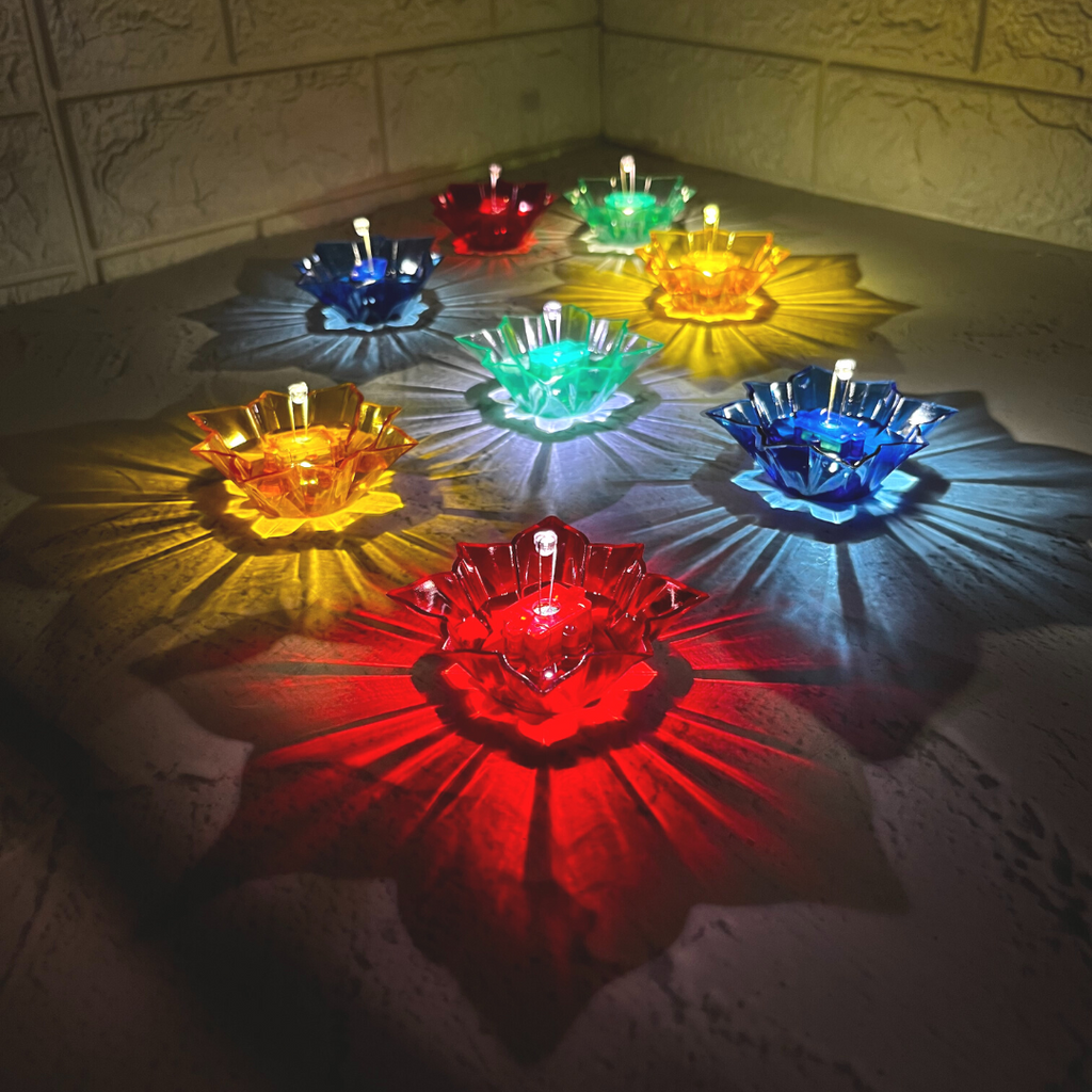 Reflection LED Diyas with Water Sensor | Pack of 8