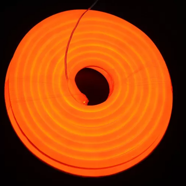 Long-lasting waterproof orange neon LED strip, designed for both indoor and outdoor use
